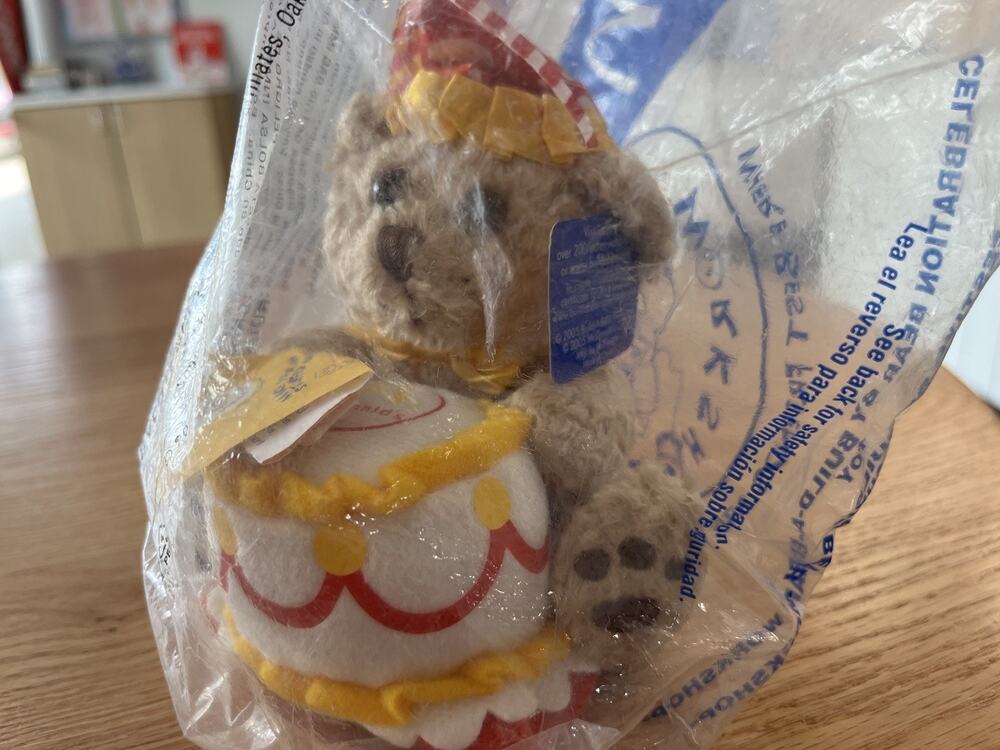 Rare VTG McDonald’s Build A Bear Collectible 2005 Celebration Bear In Packaging